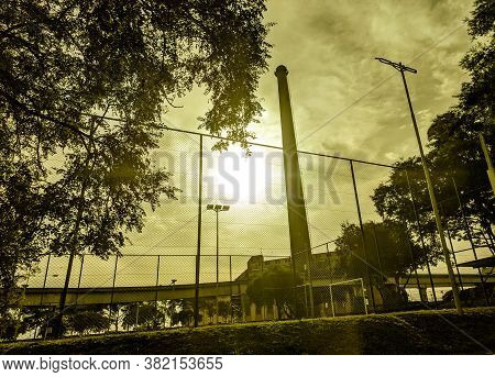 Gasometer Plant. Ancient Architecture. Historic Buildings. City Of Porto Alegre, State Of Rio Grande
