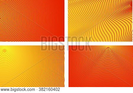 Abstract Vertical Striped Background. Ultra Thin Abstract Wavy Lines On Orange Backdrop