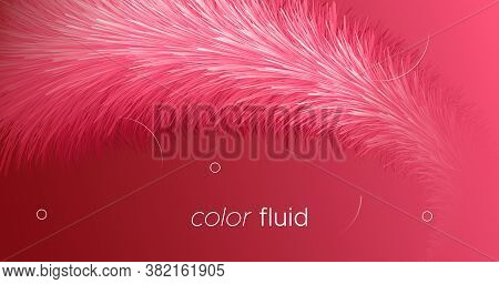 Flowing Fluid. Wave Design. Red Gradient Background. Liquid Geometric Shapes. Graphic Motion. Flowin