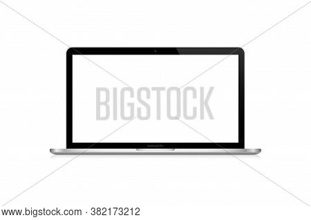 Laptop Computer. Vector Realistic Mockup Template Isolated On White Background. Desktop Mock Up Comp