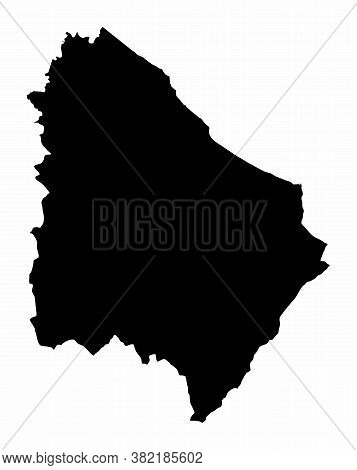 The Chieti Province Dark Silhouette Map Isolated On White Background, Italy