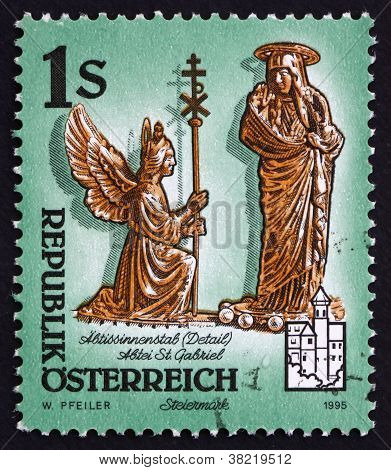 Briefmarke Ã–sterreich 1995 Detail des Abbesse der Bischofsstab