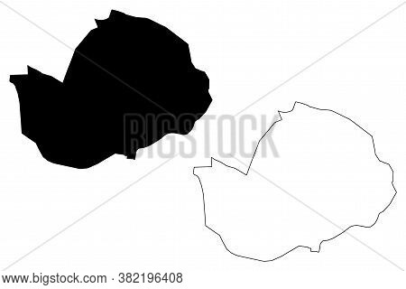 Bobo-dioulasso City (republic Of Burkina Faso, Hauts-bassins Region) Map Vector Illustration, Scribb