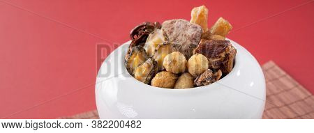 Traditional Food Of Chinese Lunar New Year, Buddha Jumps Over The Wall, Chinese Soup Casserole Dish,