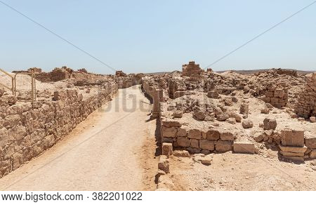 Remains Of One Of The Streets In Shivta - A National Park In Southern Israel, Includes The Ruins Of 