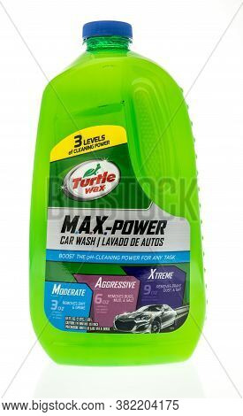 Winneconne , Wi - 9 August 2020:  A Bottle Of Turtle Wax Max Power Wash On An Isolated Background.