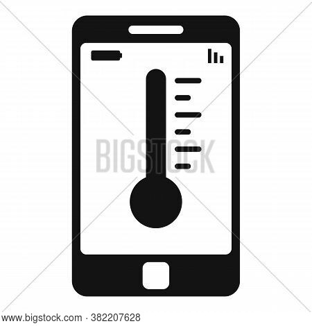 Smartphone Temperature Control Icon. Simple Illustration Of Smartphone Temperature Control Vector Ic
