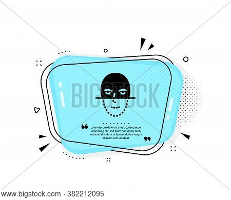 Face Recognition Icon. Quote Speech Bubble. Faces Biometrics Sign. Head Scanning Symbol. Quotation M