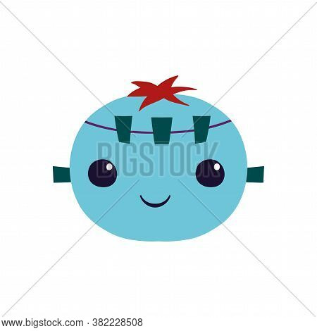 Isolated Frankestein Kawaii Halloween Scare Icon- Vector