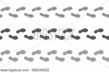 Flat Linear Design. The Path Of Human Footprints From Feet Without Shoes. Human Footprints Isolated 