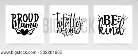 Autism Quotes Letter Typography Set Illustration. Graphic Design Element.