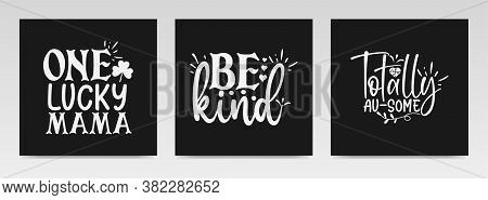 Autism Quotes Letter Typography Set Illustration. Graphic Design Element.