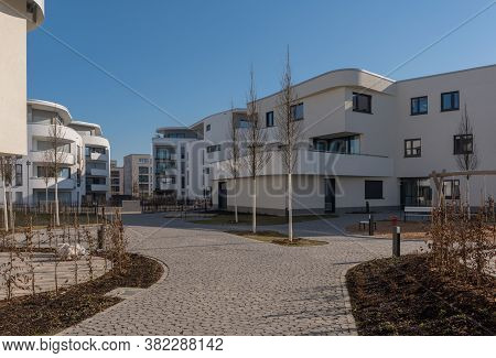 New Residential Buildings In The Riedberg District, Frankfurt Am Main, Germany