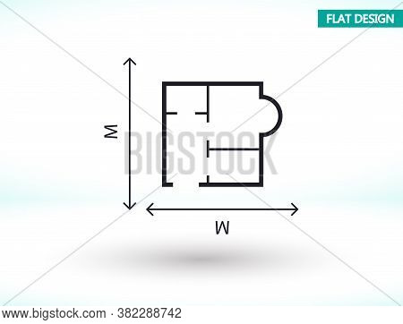 House Size Iconvector Icon , Lorem Ipsum Flat Design