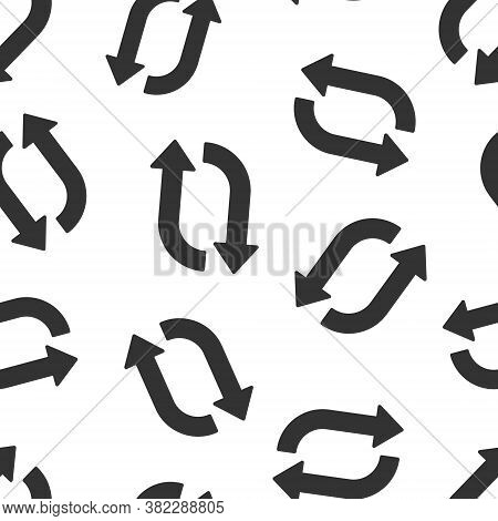 Arrow Rotation Icon In Flat Style. Sync Action Vector Illustration On White Isolated Background. Ref