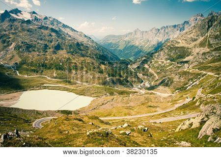 Vista sulle Alpi svizzere, Susten, Svizzera