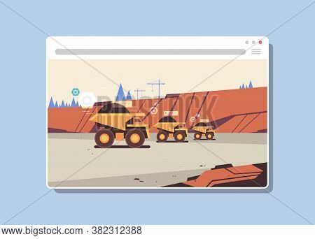 Professional Equipment Working On Coal Mine Production Digital Industry In Web Browser Window Openca