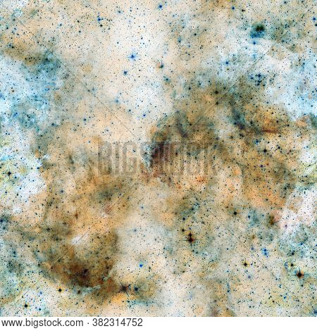 Galaxy Pattern Repeated Design. Blue Abstract Background. Galaxy Pattern For Wrapping Paper, Fabric 