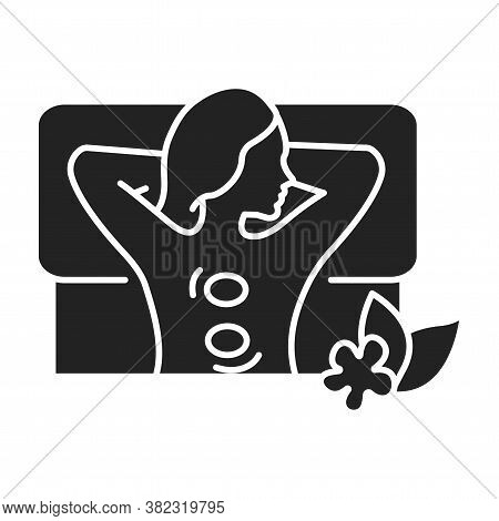 Spa Body Treatments Black Glyph Icon. Cleanse, Exfoliate, And Hydrate The Skin On Body. Pictogram Fo