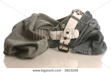 Bleu Jeans avec ceinture