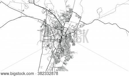Urban Vector City Map Of Quetta, Pakistan, Asia