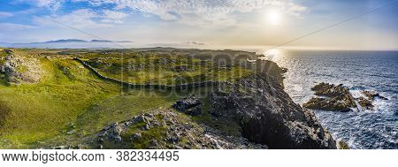 Aerial View Of The Coastline At Daros In County Donegal - Ireland.