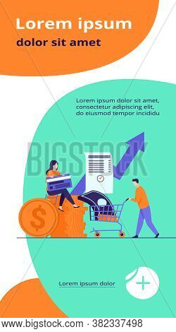 People Investing Their Money In Venture Fund Vector Illustration. Business People Financing High Pot