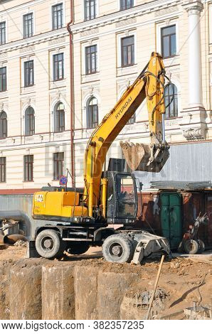 Construction Equipment On The Streets Of Moscow City.