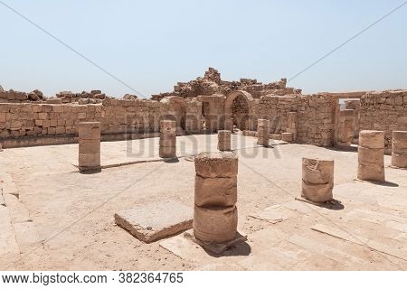 The South Church In Ruins Of Shivta - A National Park In Southern Israel, Includes The Ruins Of An A