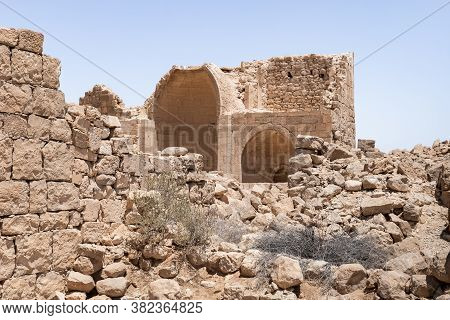 The South Church In Ruins Of Shivta - A National Park In Southern Israel, Includes The Ruins Of An A