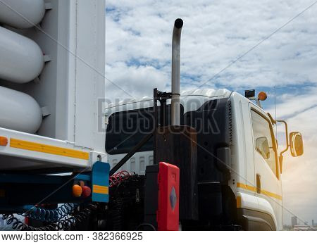 White Truck Concept Transporting Goods To The Destination