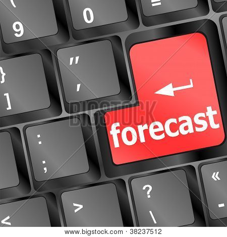 Prognoza klucz lub klawiatury Wyświetlono prognozy lub koncepcja inwestycji