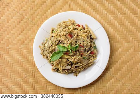Northern Thai Food (yum Nor Mai), Spicy Bamboo Shoot Salad With Crab Paste, Local Thai Food