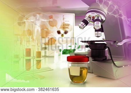 Urine Sample Test For Ascorbic Acid Vitamin C Or Tyrosine - Test Tubes In Modern Biochemistry Study 
