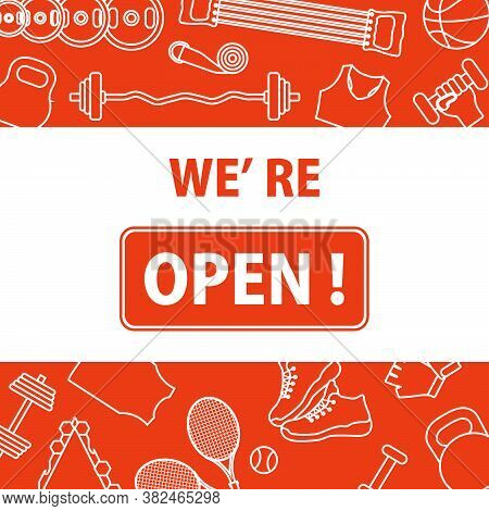 Vector Illustration Reopening Of Fitness Center, Sports Clubs After Coronavirus Quarantine. New Norm