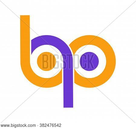 Stylized Lowercase Letters B And P Are Linked By A Single Line For A Logo, Monogram, Or Monogram. Ve