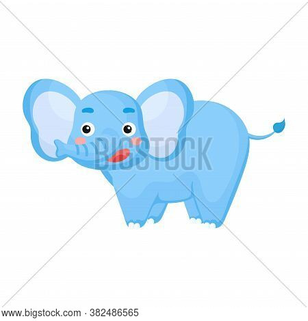 Cute Funny Elephant Print For Design Of Album, Scrapbook, Greeting Card, Invitation, Wall Decor. Afr