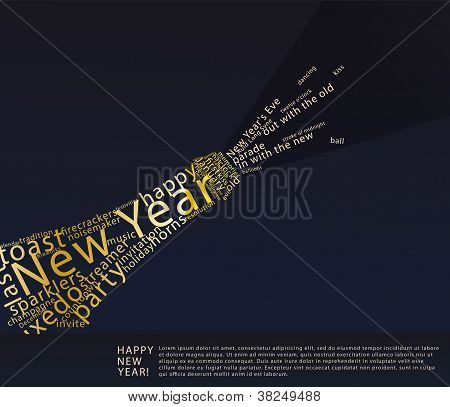 Åbne flaske champagne - typografi