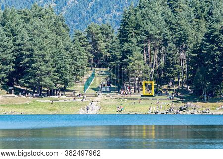 Escaldes Engodany, Andorra : 20 August 2020 : Cars Parked In The Engolasters Lake Parking In Escalde