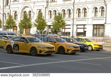 Yandex Taxi On The Streets Of Moscow. The Best Value For Money Solution In Russia