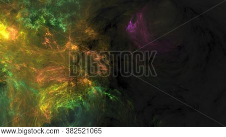 An Illustration Of Galaxies In Outer Space, Traveling In Space Concept. Wormhole Concept With Deep U