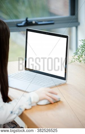 Placeit - Child Uses A Computer For School Work