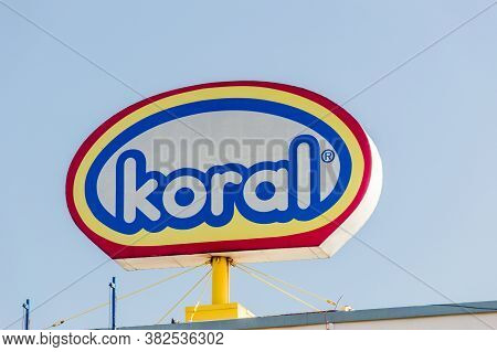 Rzeszow, Poland - June 13, 2020: Koral Ice Cream Manufacturer's Logo.