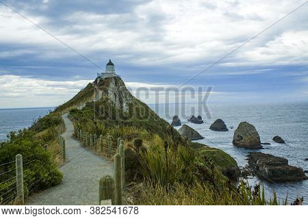 Kaka Point Lighthouse In South Island, New Zealand