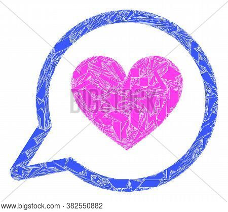 Fraction Mosaic Love Message Icon. Love Message Mosaic Icon Of Fraction Elements Which Have Various 