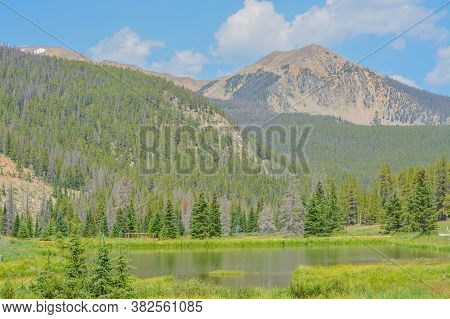 Beautiful Mountains, Forest And Landscape Near Monarch Pass In The Rocky Mountains Of Colorado