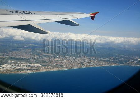 Salvador, Bahia / Brazil - December 26, 2008: View From The Airplane Window During Overflight In The
