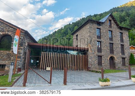 La Cortinada, Andorra: 26 August 2020: Centre De Natura In The Valira Del Orient River In Cami Ral I