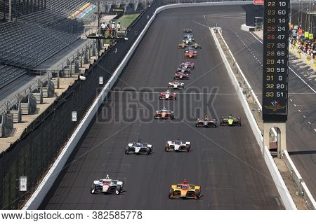 August 23, 2020 - Indianapolis, Indiana, USA: The NTT IndyCar Series teams take to the track to race for the Indianapolis 500 at Indianapolis Motor Speedway in Indianapolis Indiana.