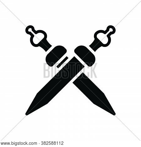 Black Solid Icon For War Sword Battle Fight Fighting Struggle Weapon  Violence